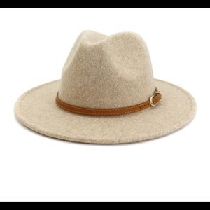 Beige, fedora hat